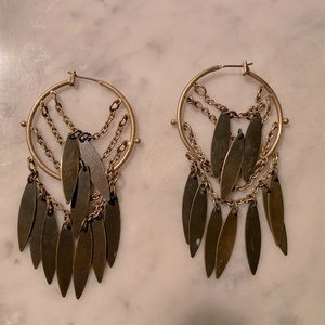 Lucky brand feather/leaf earrings
